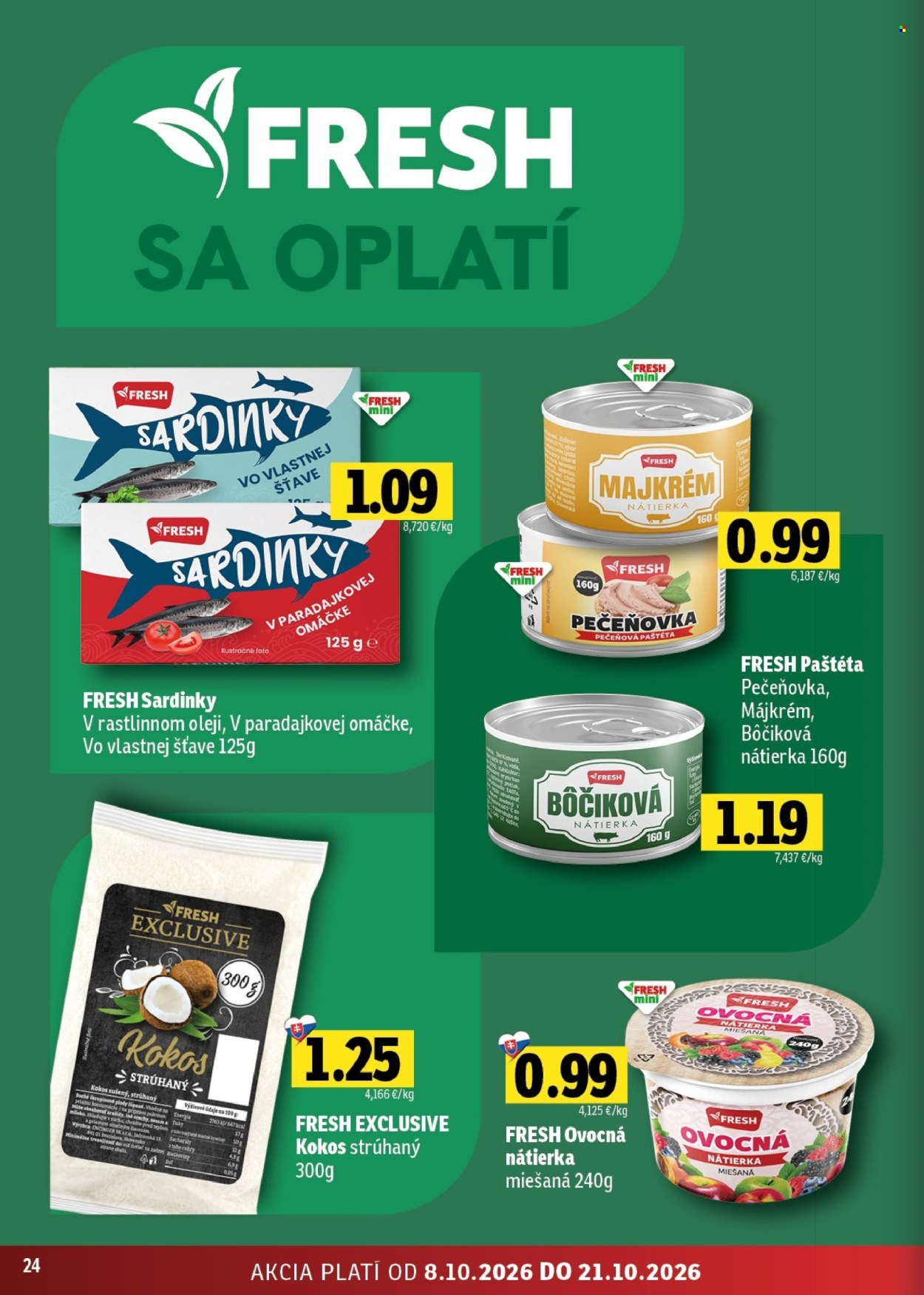 Leták FRESH - 8.10.2026 - 21.10.2026. Strana 24