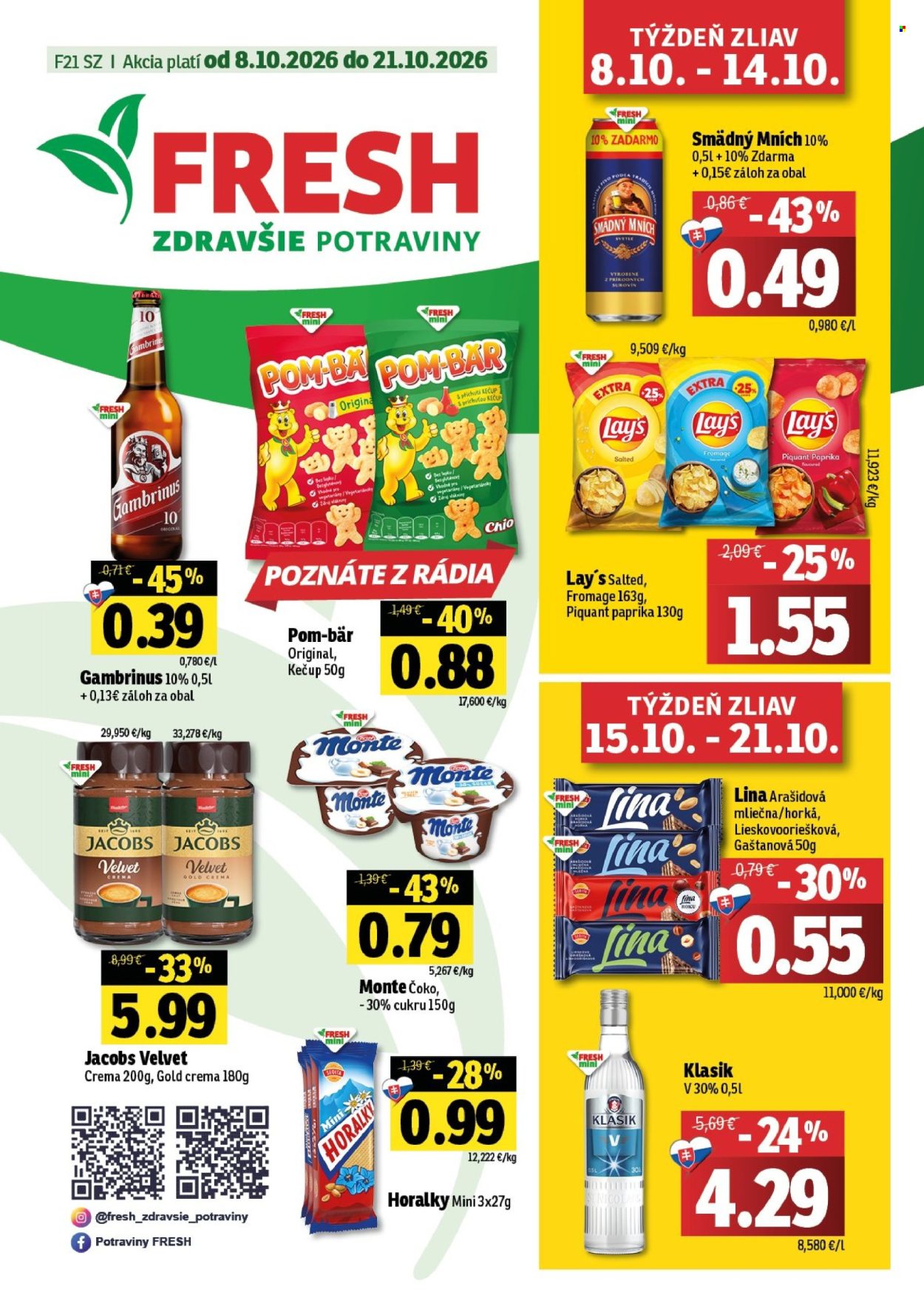Leták FRESH - 8.10.2026 - 21.10.2026. Strana 1