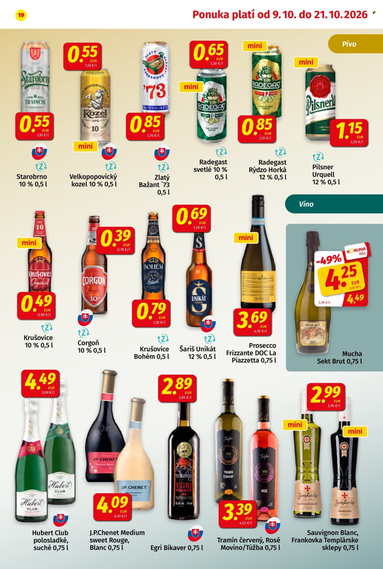 Leták Potraviny KORUNA - 9.10.2026 - 21.10.2026. Strana 19