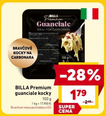BILLA Premium guanciale kocky