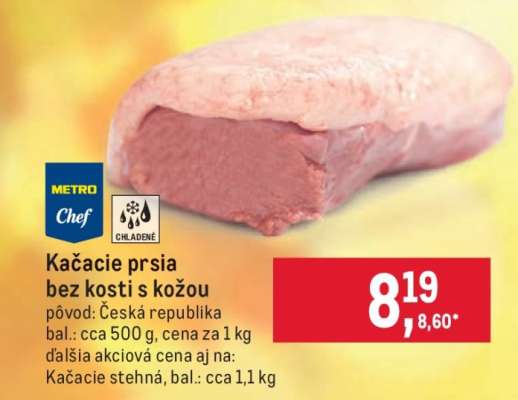 Kačacie prsia bez kosti s kožou