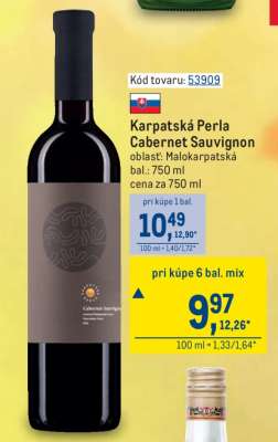 Karpatská perla Cabernet Sauvignon