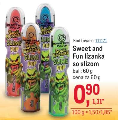 Sweet and Fun lízanka so slizom