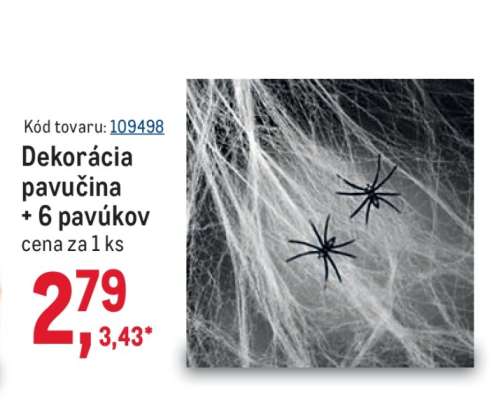 Dekorácia pavučina + 6 pavúkov