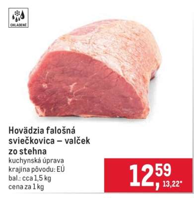 Hovädzia falošná sviečkovica – valček zo stehna
