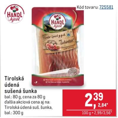 Tirolská údená sušená šunka