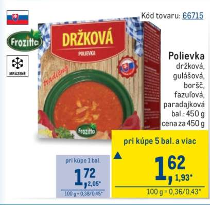 Frozitta DRŽKOVÁ POLIEVKA