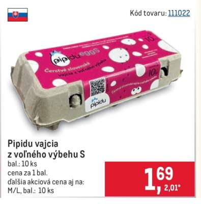 Pipidu vajcia z voľného výbehu S
