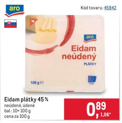 Eidam plátky 45 %