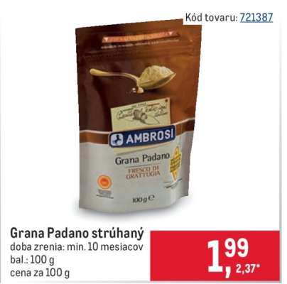 Grana Padano strúhaný