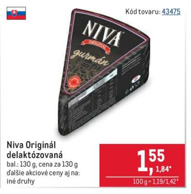 Niva originál delaktózovaná
