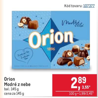 Orion Modré z nebe