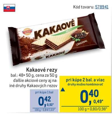 Kakaové rezy