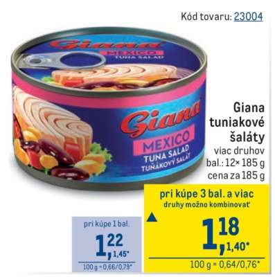 Giana tuniakové šaláty