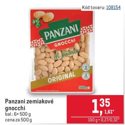 Panzani zemiakové gnocchi