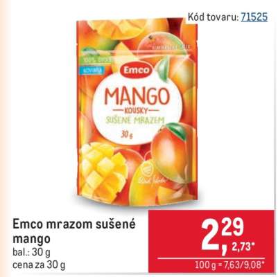 Emco mrazom sušené mango
