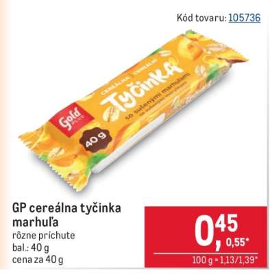 GP cereálna tyčinka marhuľa