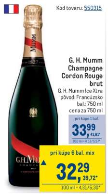 G. H. Mumm Champagne Cordon rouge brut