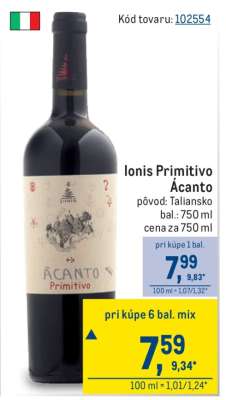 Ionis Primitivo Ácanto