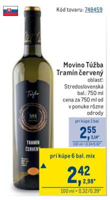 Movino Túžba Tramín červený