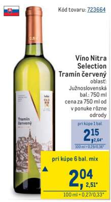 Víno Nitra Selection Tramín červený