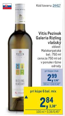 Vitis Pezinok Galeria Rizling vlašský