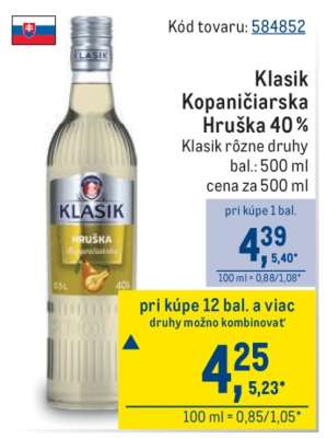 Klasik Kopaničiarska Hruška 40%