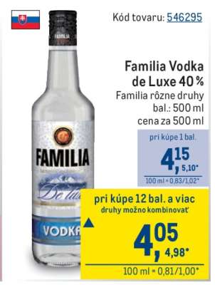 Familia Vodka de Luxe 40 %