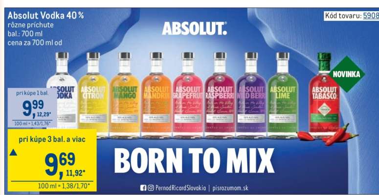 Absolut Vodka 40 %
