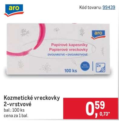 Kozmetické vreckovky 2-vrstvové
