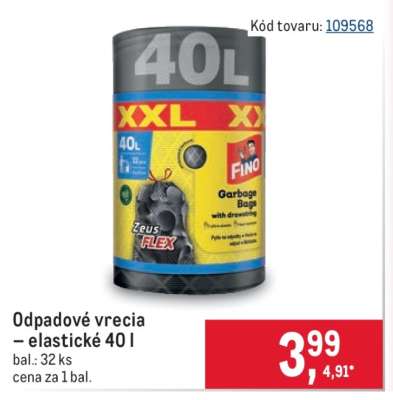 Odpadové vrecia elastické 40 l