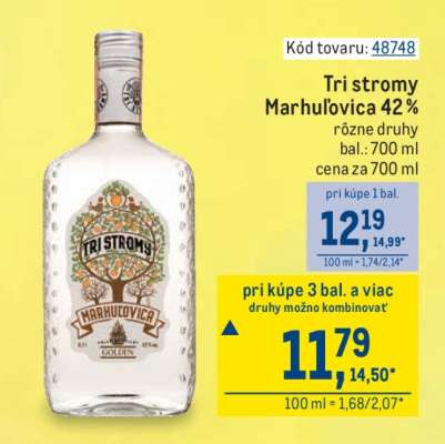 Tri stromy Marhuľovica 42 %
