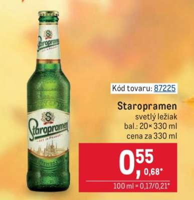Staropramen svetlý ležiak