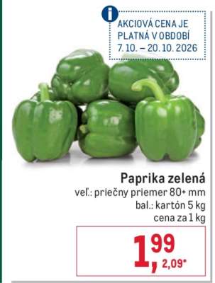 Paprika zelená