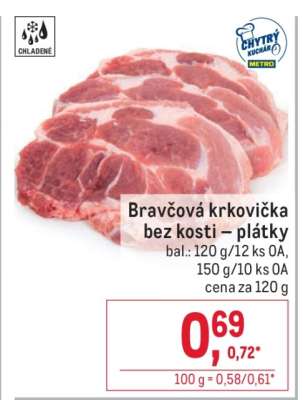 Bravčová krkovička bez kosti plátky