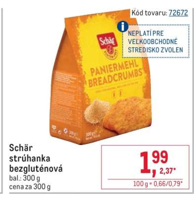 Schär strúhanka bezgluténová