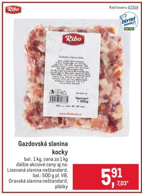 Gazdovská slanina kocky