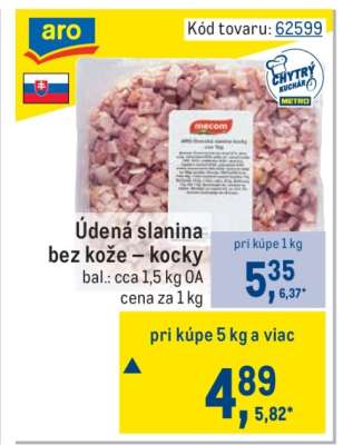 Údená slanina bez kože – kocky