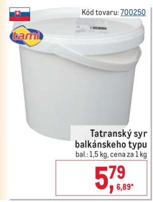 Tatranský syr balkánskeho typu
