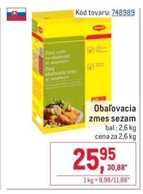 Obaľovacia zmes sezam