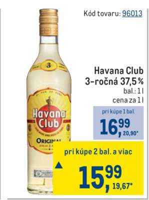 Havana Club 3-ročná 37,5%
