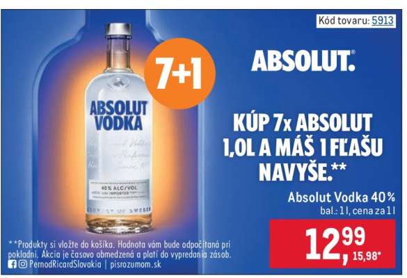 Absolut Vodka 40 %