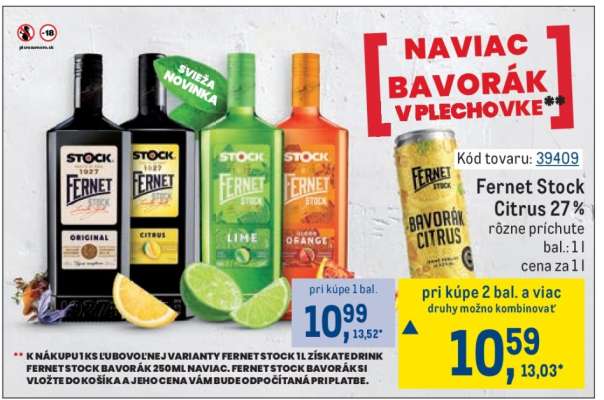 Fernet Stock Citrus 27% rôzne príchute