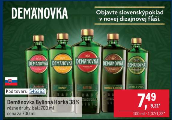 Demänovka Bylinná Horká 38%