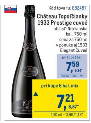 Château Topoľčianky 1933 Prestige Cuvée