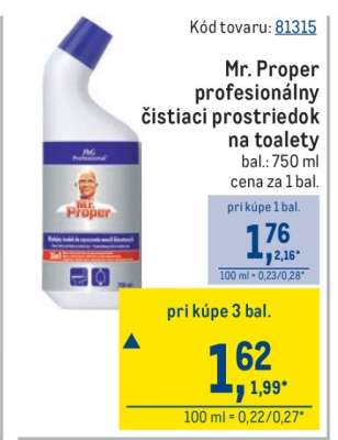 Mr. Proper Profesionálny čistiaci prostriedok na toalety