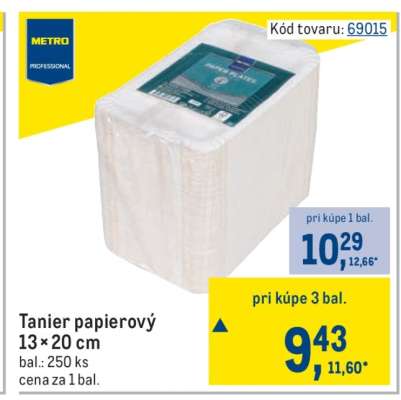 Tanier papierový 13 × 20 cm