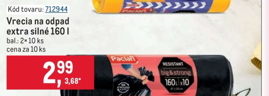 Vrecia na odpad extra silné 160 l