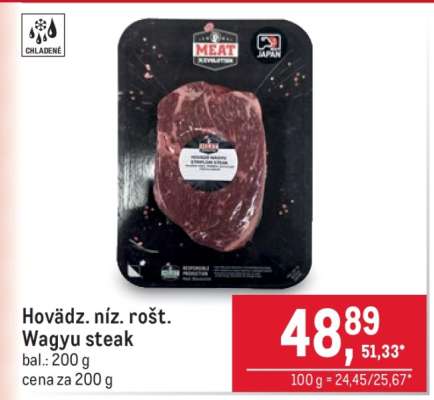 Hovädz. níz. rošt. Wagyu steak