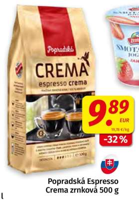 Popradská Espresso Crema zrnková 500 g